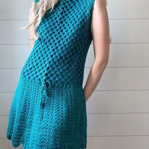 Intimissimi Knitted Floral Crochet Dress | Size S | 100% Cotton